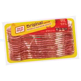 A package of Oscar Mayer Sliced Bacon on a white background.