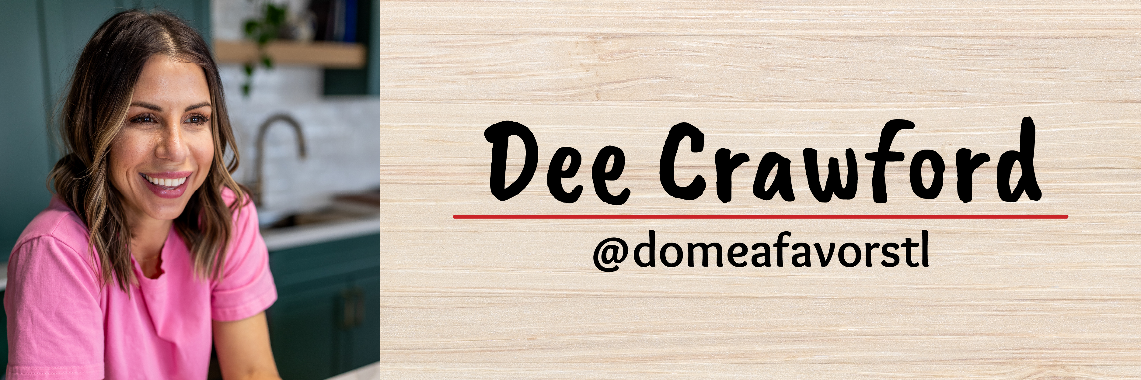 A photo of Dee Crawford, a woman with wavy brown hair, brown eyes and a pink shirt, smiling at someone off to the right of the camera